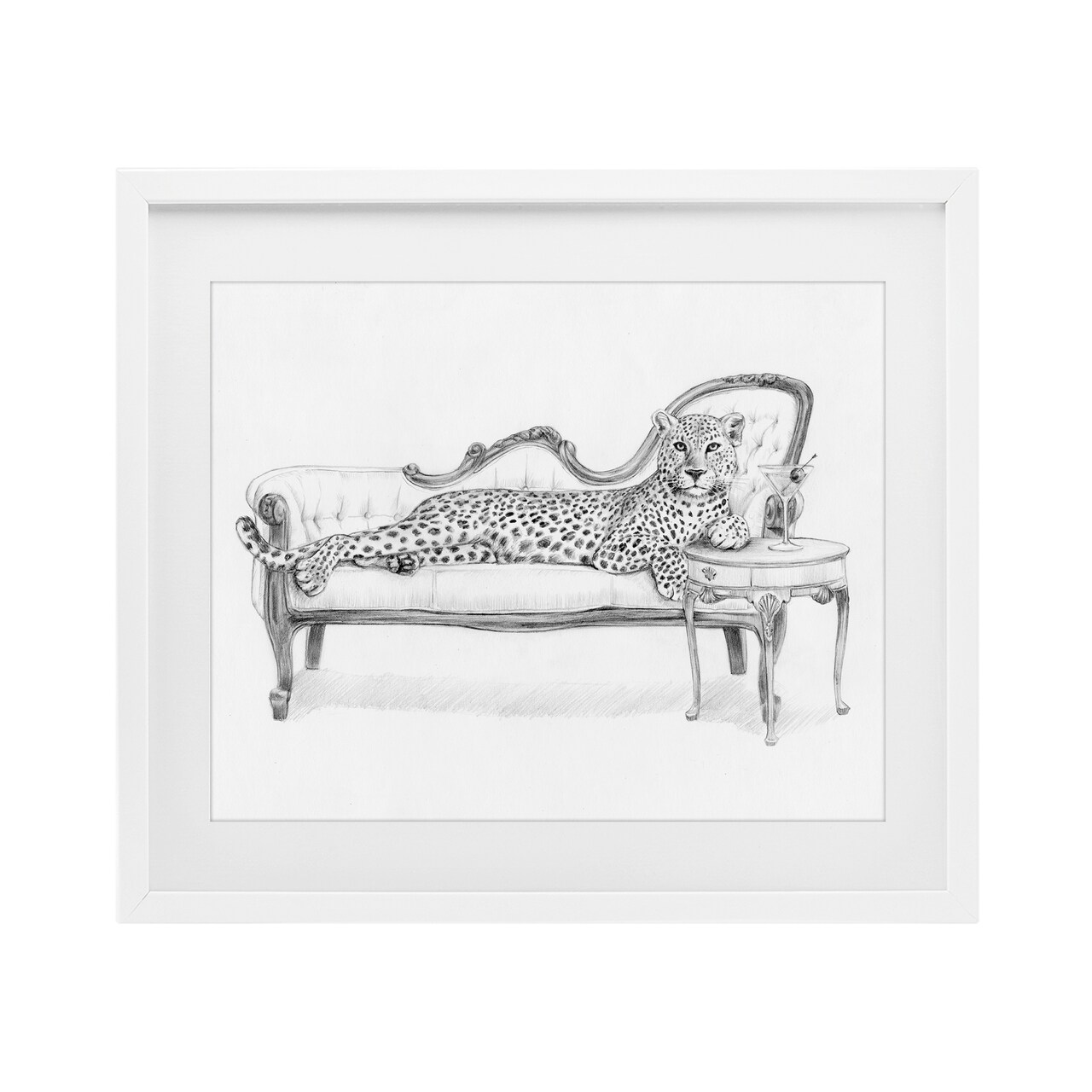 Stupell Industries Lounging Beast Cheetah Framed Print Under Glass, design by Victoria Barnes